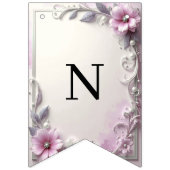 Bannière À Fanions Pink Floral Frame Bunting Flag (Troisième drapeau)