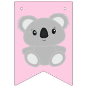 Bannière À Fanions Pink Koala Bear Anniversaire (Premier drapeau)
