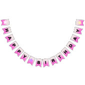 Bannière À Fanions Pink Ombre Gradient Joyeux anniversaire (Tout)