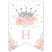 Bannière À Fanions Pink Silver Royal Crown Princess Joyeux anniversai (Deuxième drapeau)