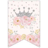 Bannière À Fanions Pink Silver Royal Crown Princess Joyeux anniversai (Premier drapeau)