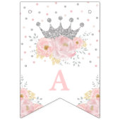 Bannière À Fanions Pink Silver Royal Crown Princess Joyeux anniversai (Troisième drapeau)