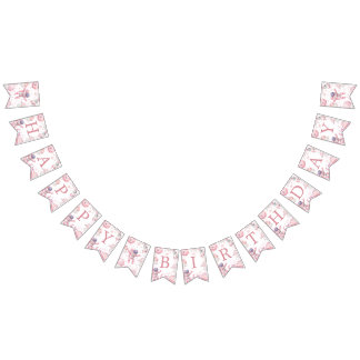 Bannière À Fanions Pink Space 1st Trip Around the Sun Banner