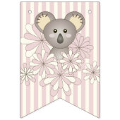 Bannière À Fanions Pink Stripe Cute Koala Baby shower C'est une fille (Premier drapeau)