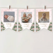 Bannière À Fanions Pink Winter Onederland 1st Birthday Monthly Photo