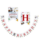 Bannière À Fanions Pirate 1er Joyeuse fête d'anniversaire