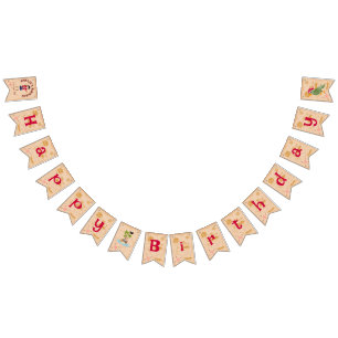 Bannière À Fanions Pirate Girl Treasure Map Amusant Anniversaire Fête