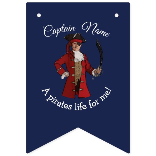 Bannière À Fanions Pirate Nautical Blue Boy (Deuxième drapeau)