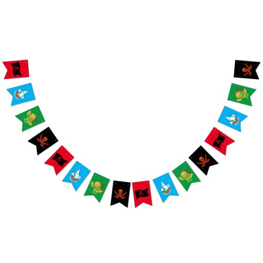 Bannière À Fanions Pirate thème fun bunting / crâne et os croisés (Tout)