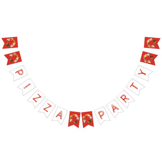 Bannière À Fanions Pizza Party Topings Italien Food Pizzeria Pie (Tout)