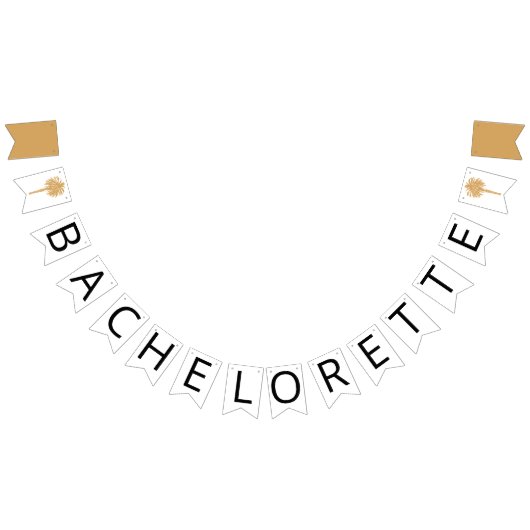 Bannière À Fanions Plage Tropicale Gold Palm Destination Bachelorette (Tout)
