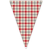 Bannière À Fanions Plaid à la ferme rouge et grise (Deuxième drapeau)
