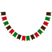 Bannière À Fanions Plaid vert et rouge (Tout)