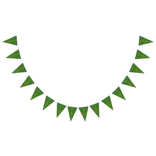 Bannière À Fanions Plaid vert foncé (Tout)