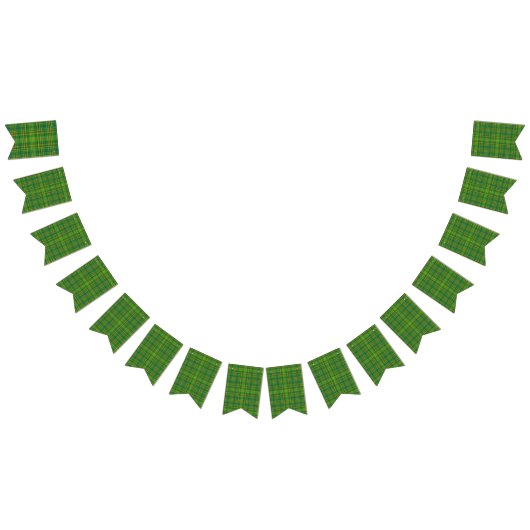 Bannière À Fanions Plaid vert foncé (Tout)