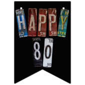 Bannière À Fanions plaque d'immatriculation rouillée 80e anniversaire (Premier drapeau)