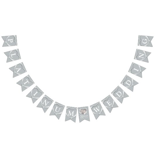 Bannière À Fanions Platinum mariage anniversaire 70ème photo bunting (Tout)