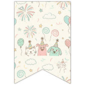 Bannière À Fanions Playful Sweet and Three Kids Birthday (Premier drapeau)