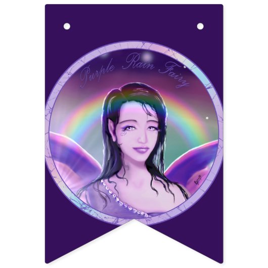Bannière À Fanions Pluie violette Fée (Deuxième drapeau)