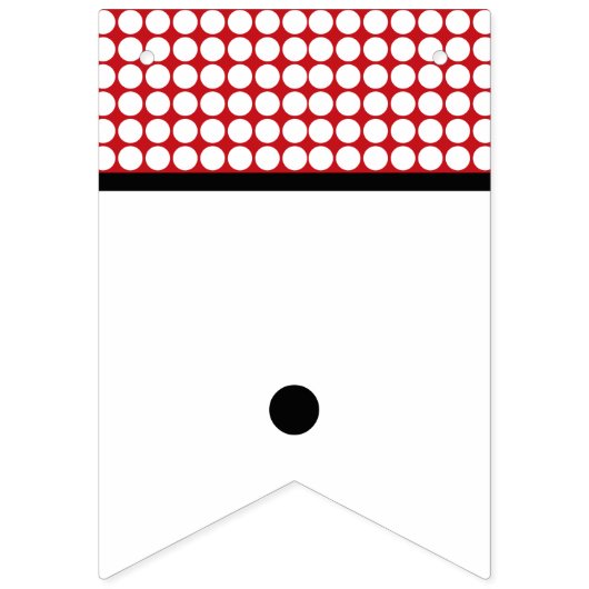 Bannière À Fanions Point rouge et blanc fête d'anniversaire (Premier drapeau)