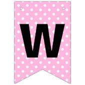 Bannière À Fanions Pointe Polka et empreintes de bébé (Troisième drapeau)