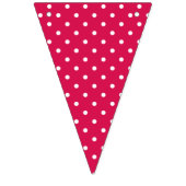 Bannière À Fanions Points classiques blanc framboise rouge (Troisième drapeau)