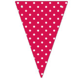 Bannière À Fanions Points classiques blanc framboise rouge (Deuxième drapeau)