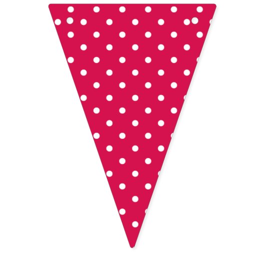 Bannière À Fanions Points classiques blanc framboise rouge (Premier drapeau)