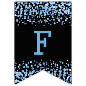 Bannière À Fanions Points Confetti Aquarelle Bleu Mariage pour toujou (Deuxième drapeau)