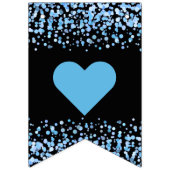 Bannière À Fanions Points Confetti Aquarelle Bleu Mariage pour toujou (Premier drapeau)