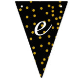 Bannière À Fanions Points d'or Mariage noir et blanc (Deuxième drapeau)