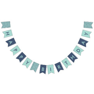 Bannière À Fanions Points turquoises et navals
