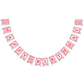 Bannière À Fanions Pois rouges Joyeux anniversaire (Tout)