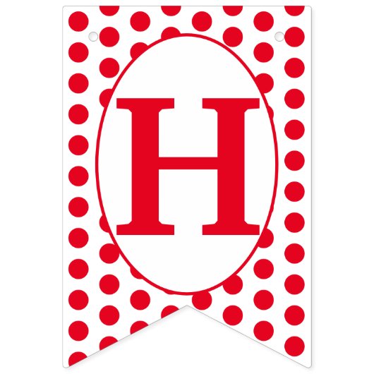 Bannière À Fanions Pois rouges Joyeux anniversaire (Deuxième drapeau)