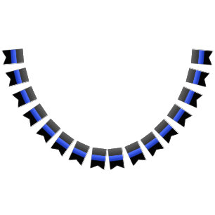 Bannière À Fanions Police de la ligne bleue mince