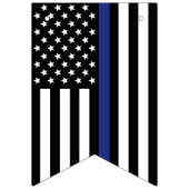 Bannière À Fanions Police de Merci Léger Ligne bleue (Deuxième drapeau)