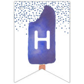 Bannière À Fanions Popsicle bleu et vert Joyeux anniversaire (Deuxième drapeau)
