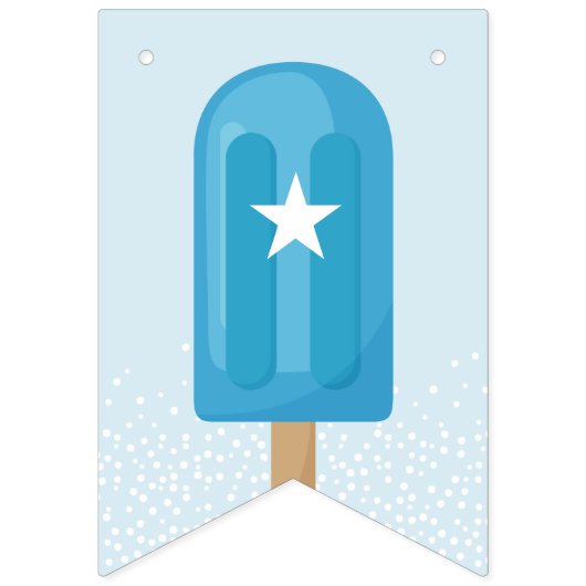 Bannière À Fanions Popsicle d'été rouge, blanc et bleu Joyeux anniver (Premier drapeau)