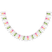 Bannière À Fanions Popsicle rose et vert Joyeux anniversaire (Tout)