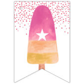 Bannière À Fanions Popsicle rose et vert Joyeux anniversaire (Premier drapeau)