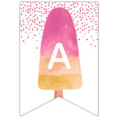 Bannière À Fanions Popsicle rose et vert Joyeux anniversaire (Troisième drapeau)