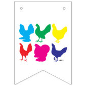 Bannière À Fanions Poules colorées (Premier drapeau)
