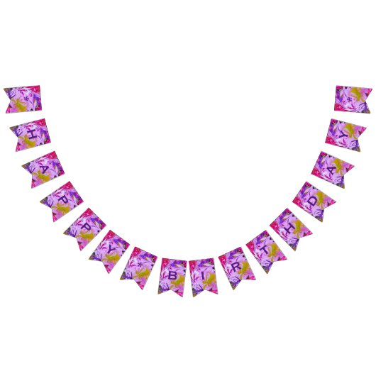 Bannière À Fanions Pourpre personnalisable et abrégé sur de joyeux (Tout)