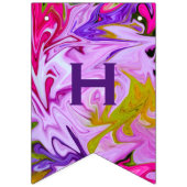 Bannière À Fanions Pourpre personnalisable et abrégé sur de joyeux (Deuxième drapeau)