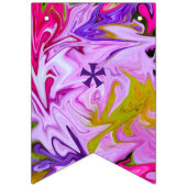 Bannière À Fanions Pourpre personnalisable et abrégé sur de joyeux (Premier drapeau)