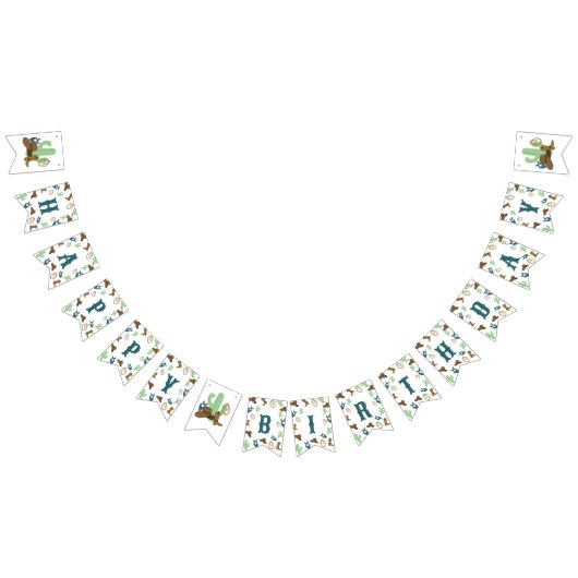 Bannière À Fanions Premier Rodéo Anniversaire 1er Cowboy Ouest (Tout)