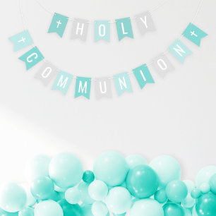 Bannière À Fanions Première Sainte Communion Fête Fille Argent Sarcel