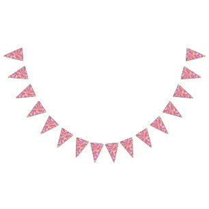 Bannière À Fanions Pride lesbienne Abstraite Fleur Zen Pétales rose