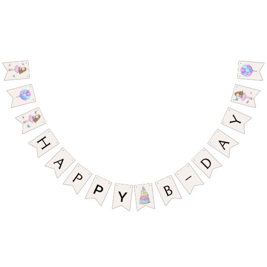 Bannière À Fanions Princesse Birthday de petite fille (Tout)