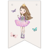 Bannière À Fanions Princesse Birthday de petite fille (Premier drapeau)